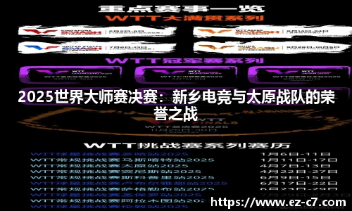 2025世界大师赛决赛：新乡电竞与太原战队的荣誉之战